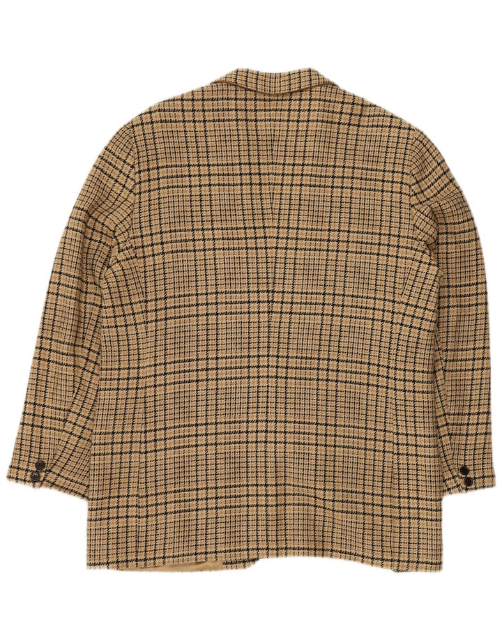 GENNY Dame 2-knaps blazerjakke US 14 XL Beige ternet silke