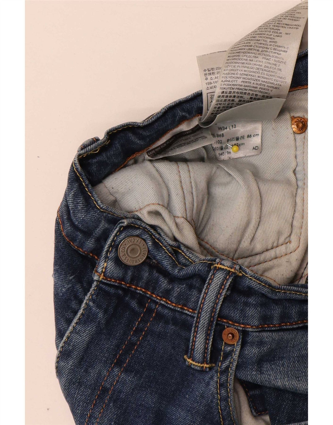 Levi's Slim Jeans til mænd W34 L32 blå bomuld