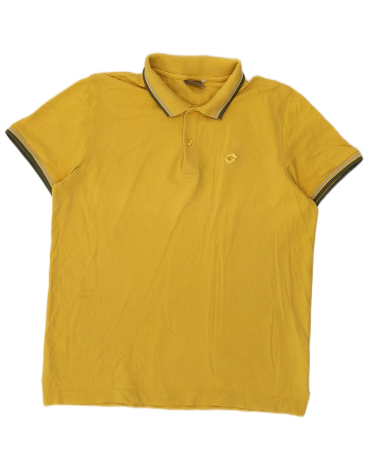 Lotto Herre Polo Shirt Medium Gul Stribet