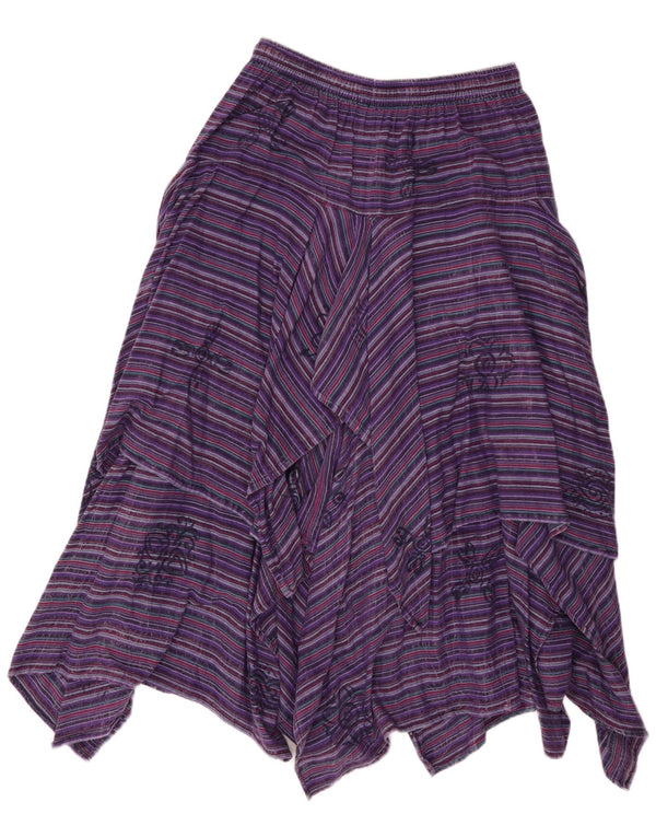 cherie Dame Højtalje Asymmetrisk Nederdel IT 47 Large W30 Lilla Stribet