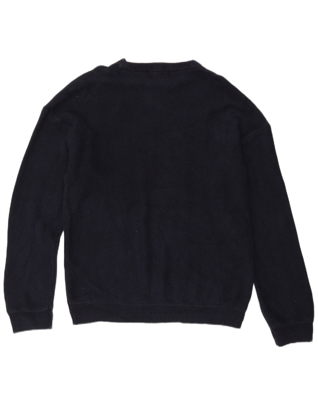 CHAPS RALPH LAUREN Herre Boat Neck Jumper Sweater XL Navy Blue Herringbone