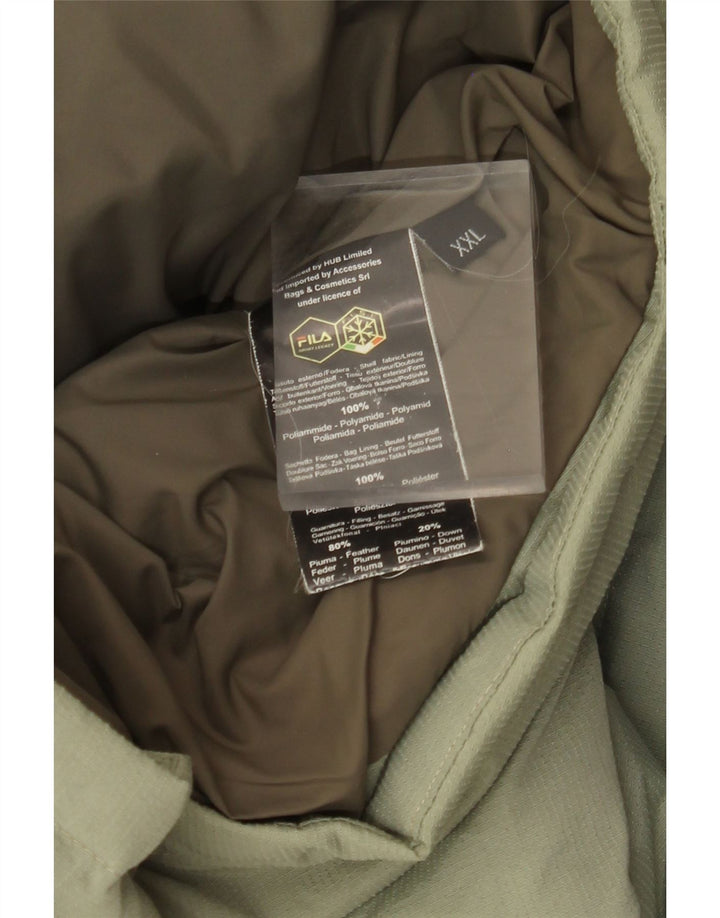 Fila Herre hættepolstret jakke UK 44 2XL Grøn polyamid