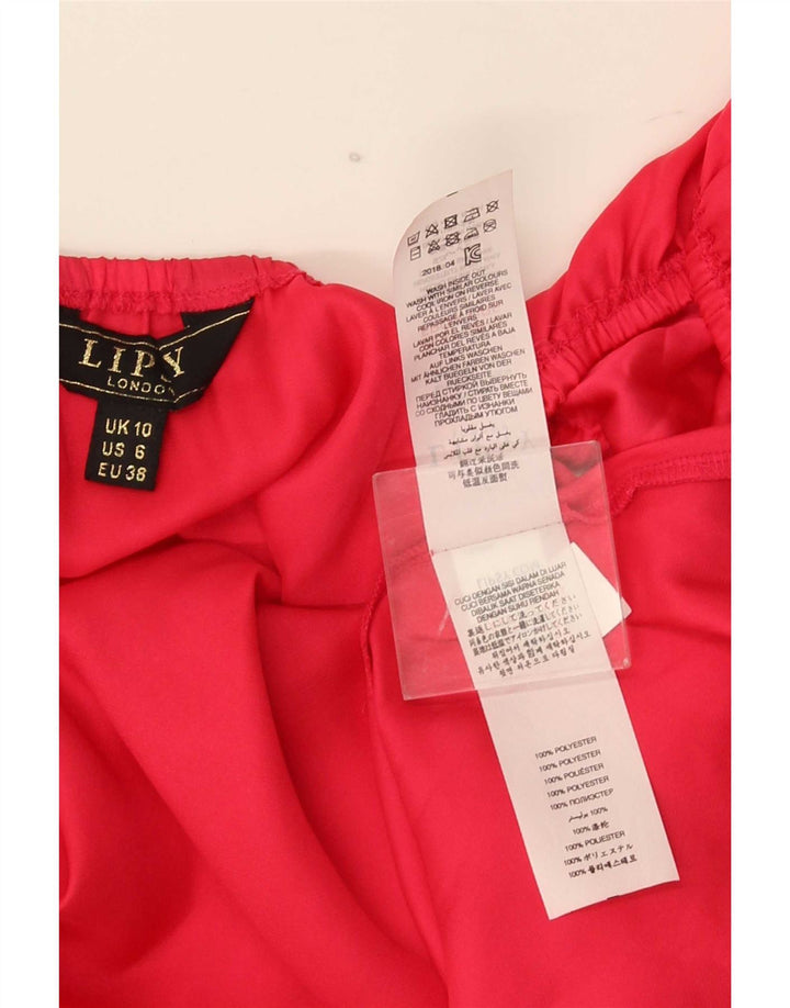 Lipsy Womens Off Shoulder Top UK 10 Lille rød polyester
