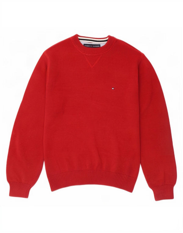 Tommy Hilfiger Herre sweater med rund hals XS rød bomuld