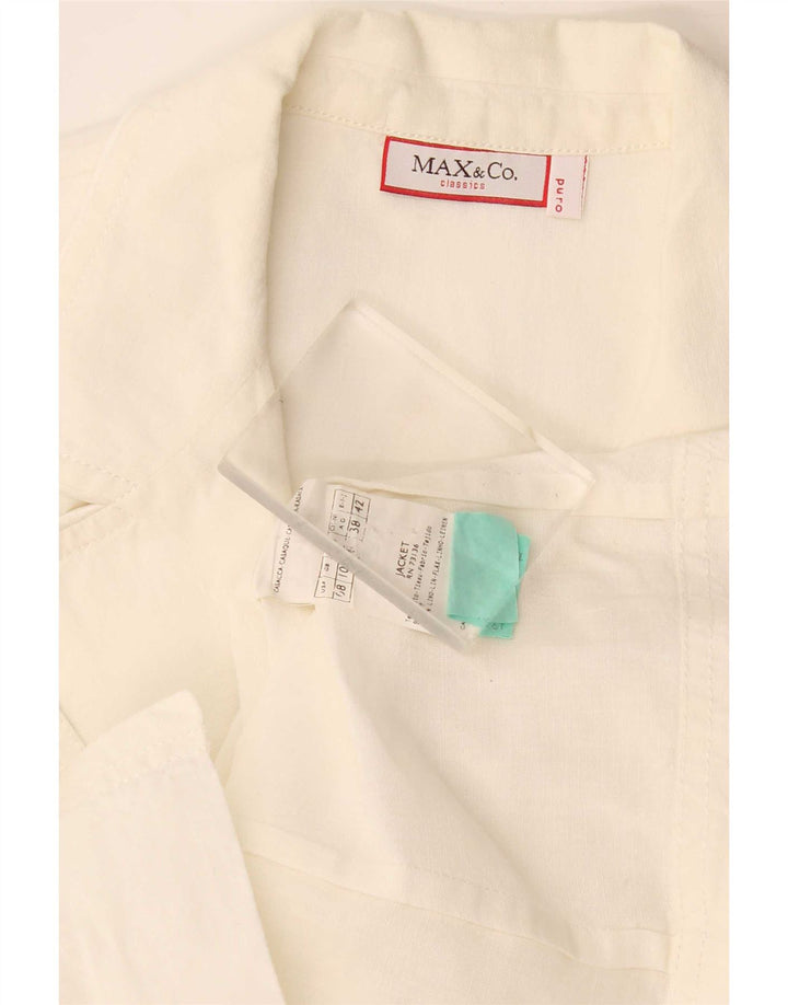 Max & Co. Dame 2-knaps blazerjakke UK 10 Small Off White Linned
