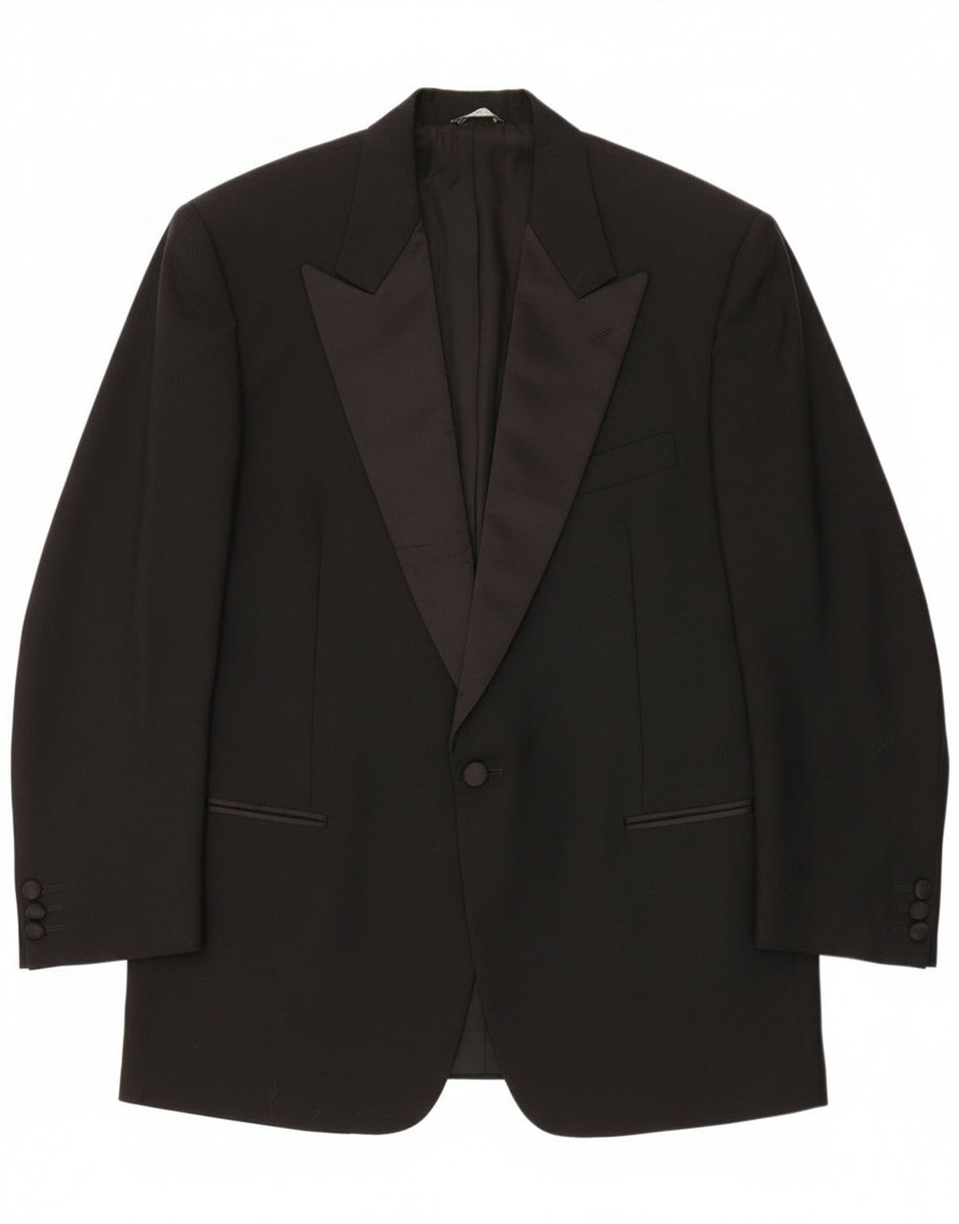 Mario Zegna Herre 1 Knap Blazer Jakke IT 50 Stor Sort Colourblock Uld