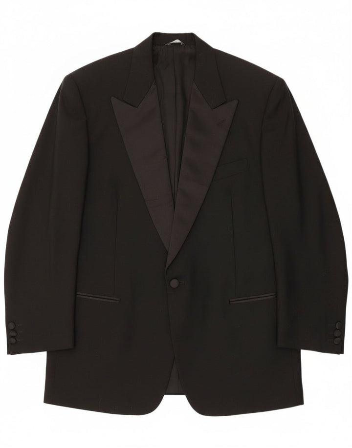 Mario Zegna Herre 1 Knap Blazer Jakke IT 50 Stor Sort Colourblock Uld