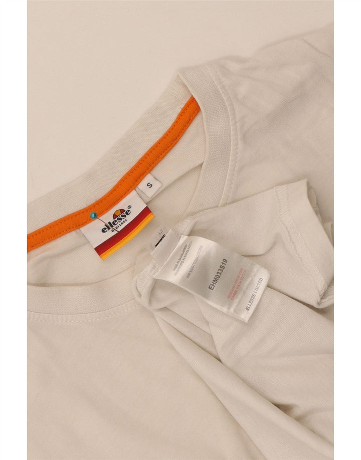 Ellesse Heritage Grafisk T-Shirt Top Lille Hvid Bomuld
