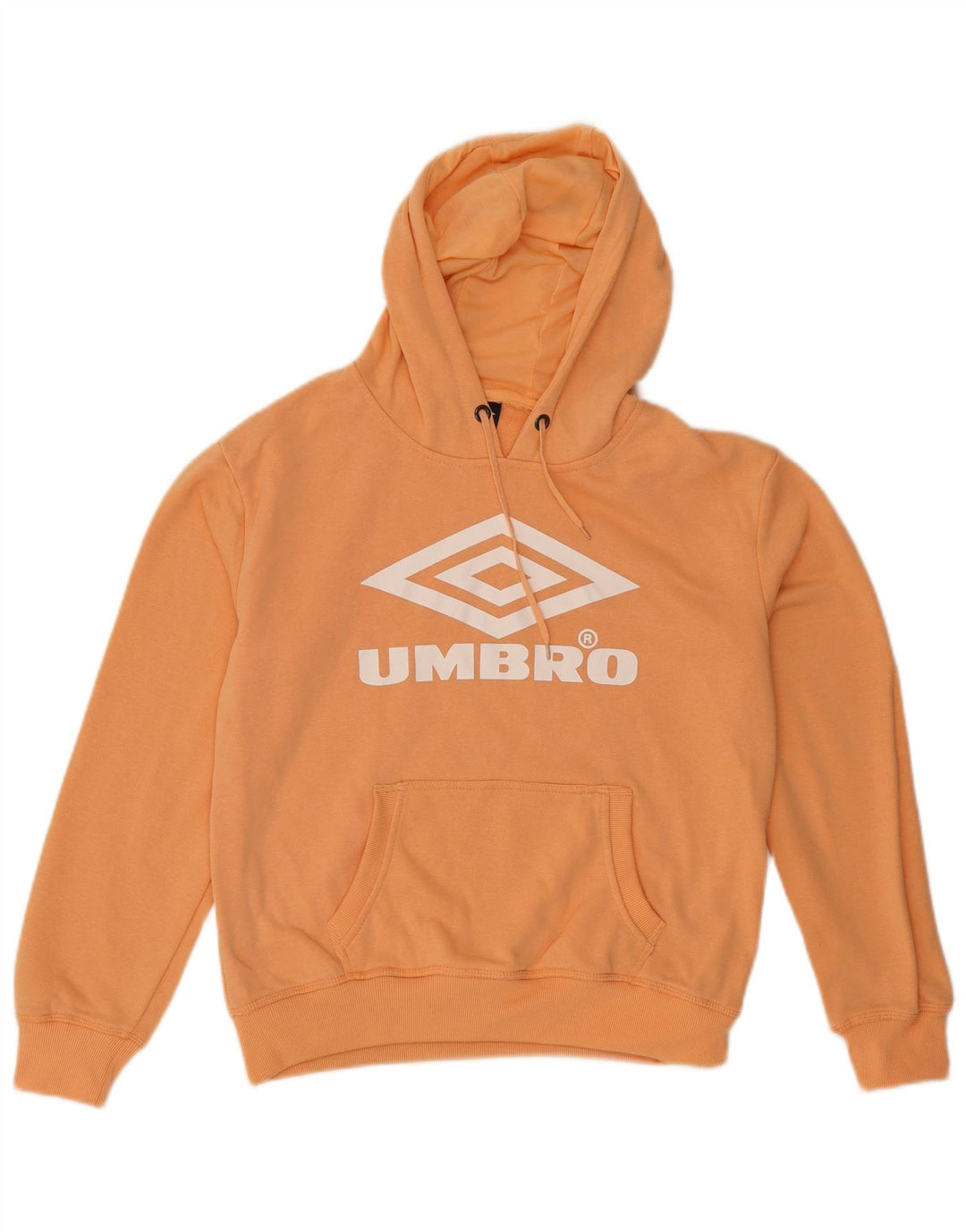 UMBRO Mens Graphic Hoodie Jumper Small Orange Cotton