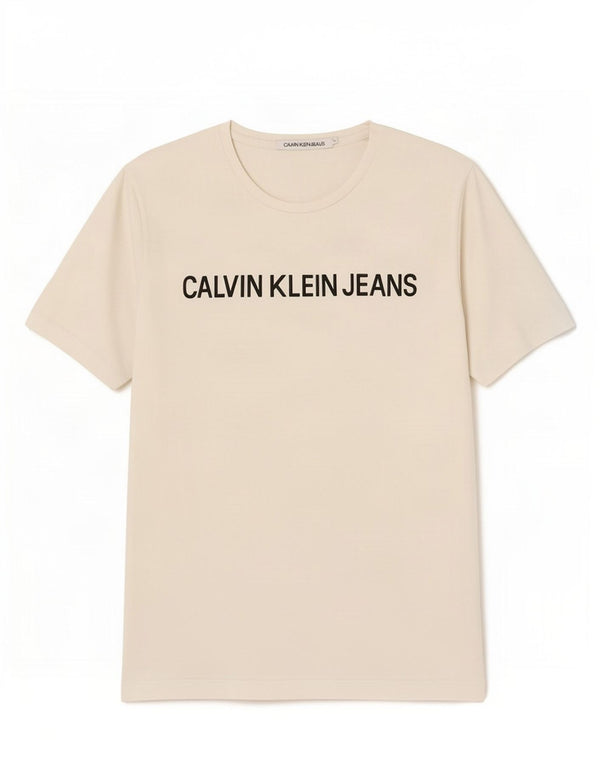 Calvin Klein Jeans Herre grafisk T-shirt Top Stor hvid bomuld