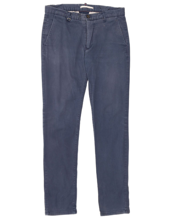 Zara Slim Chino-bukser til mænd EU 40 Medium W31 L30 Marineblå bomuld