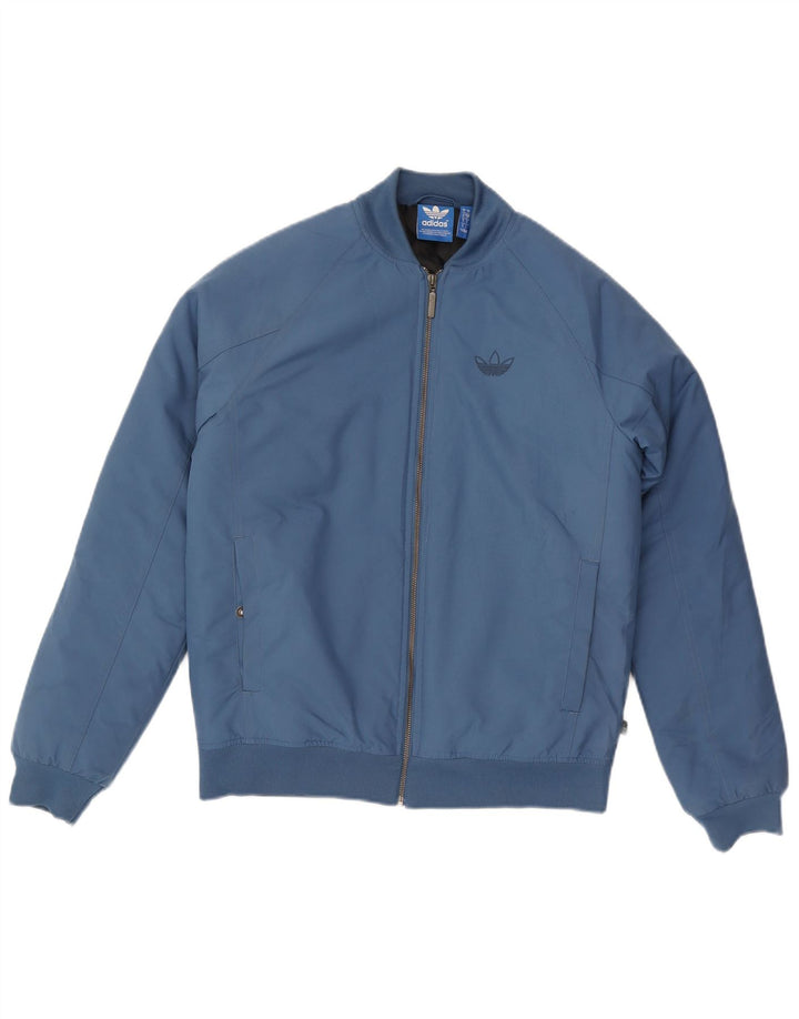 Adidas Herre Bomber Jacket UK 36 Small Blue Polyester
