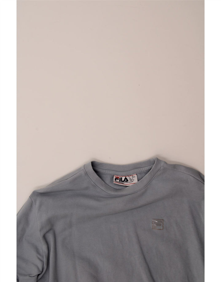 FILA Mens Sweatshirt Jumper Small Blue Vintage Fila and Second-Hand Fila from Messina Hembry 