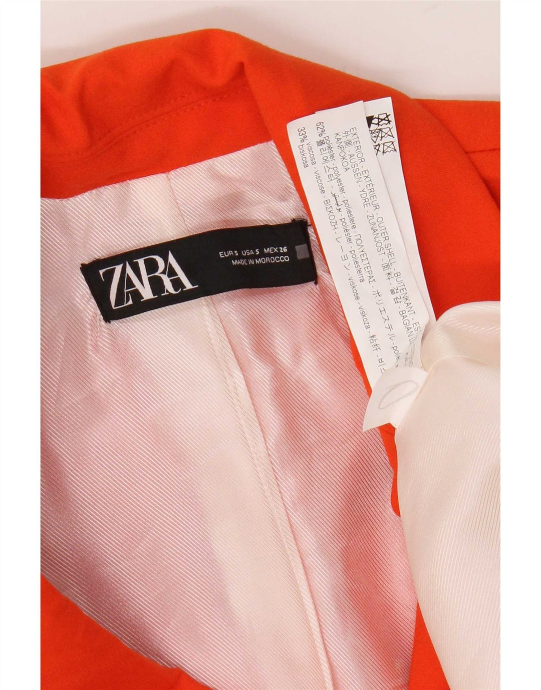 Zara Womens Longline vest UK 10 Small Orange Polyester