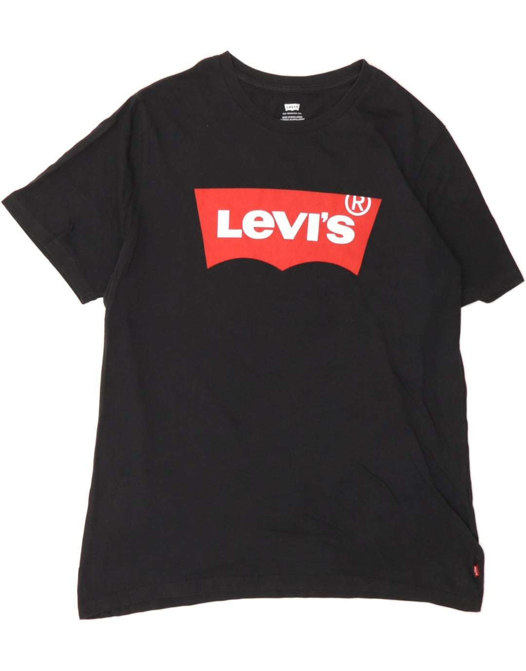LEVI'S Mens Graphic T-Shirt Top Large Black Vintage Levi's and Second-Hand Levi's from Messina Hembry 