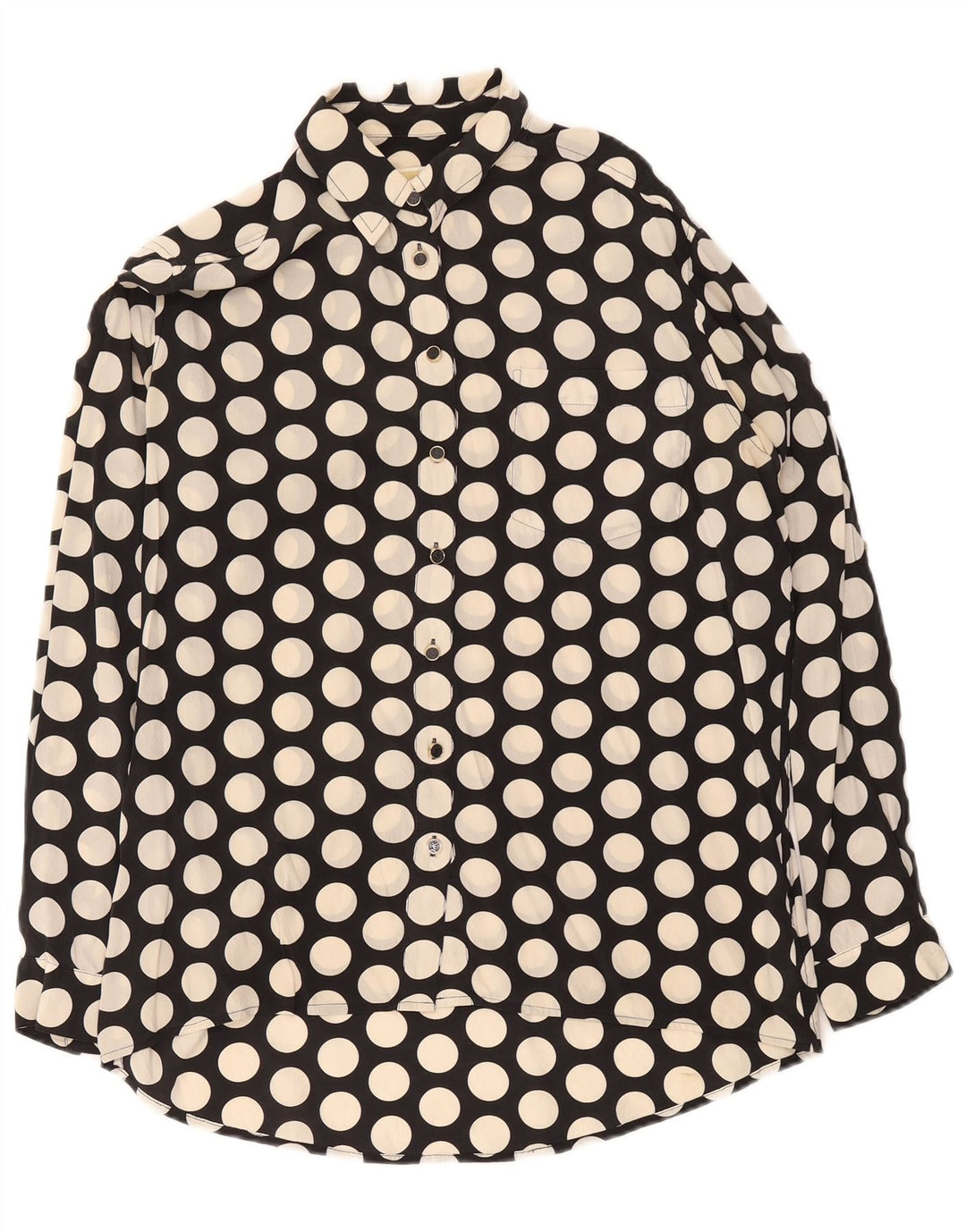 Michael Kors Dame Longline Oversized Shirt UK 10 Small Black Polka Dot