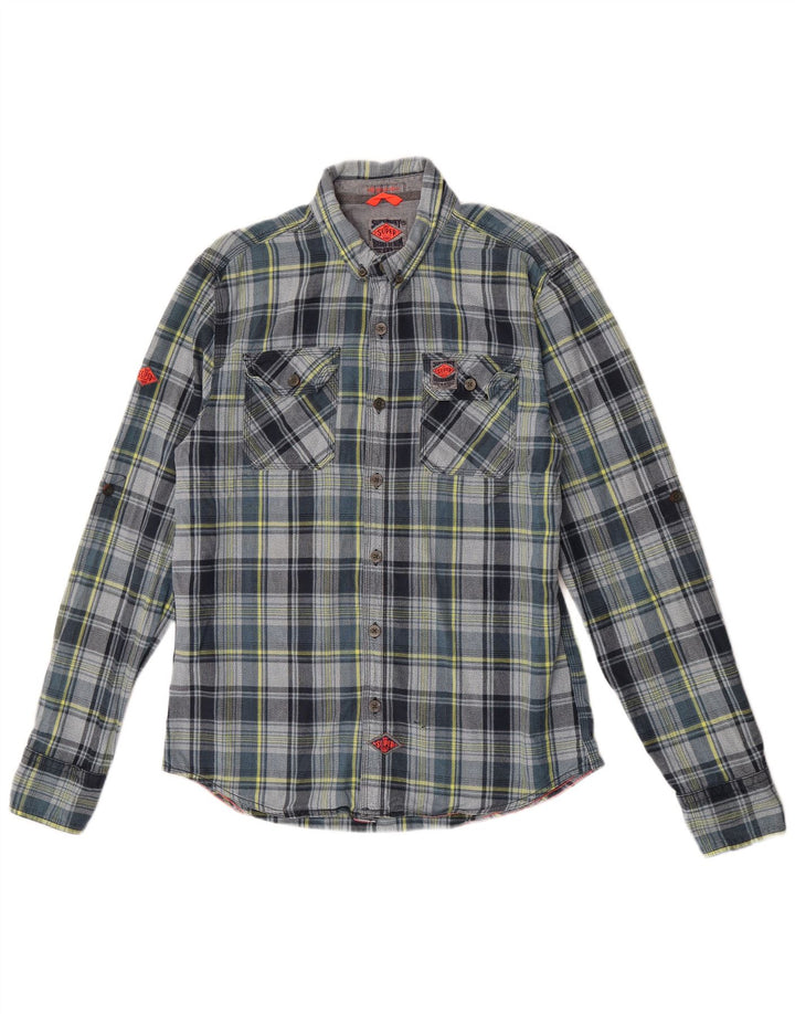 Superdry Flanelskjorte til mænd 2XL grå ternet bomuld
