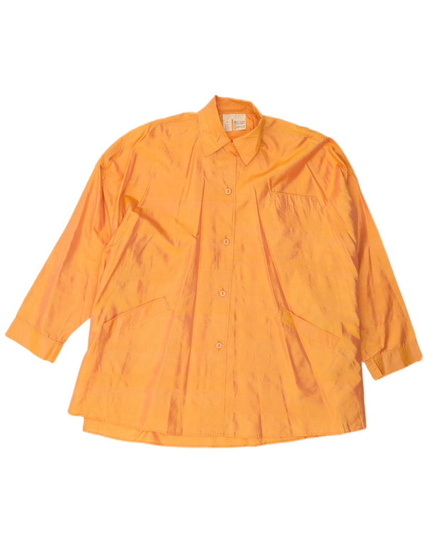 ANTONELLA Womens Shirt Blouse UK 26 5XL Orange Silk
