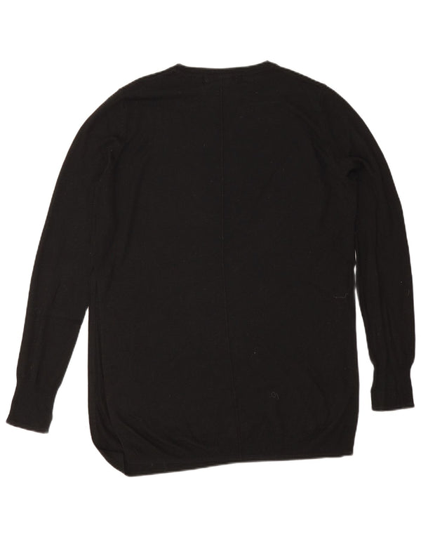 Zara Dame Oversized Boat Neck Jumper Sweater UK 10 Small Black
