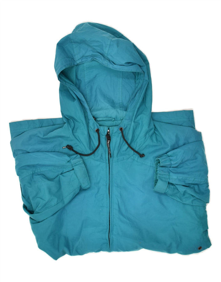 VINTAGE Mens Hooded Rain Jacket UK 38 Medium Blue Vintage Vintage and Second-Hand Vintage from Messina Hembry 