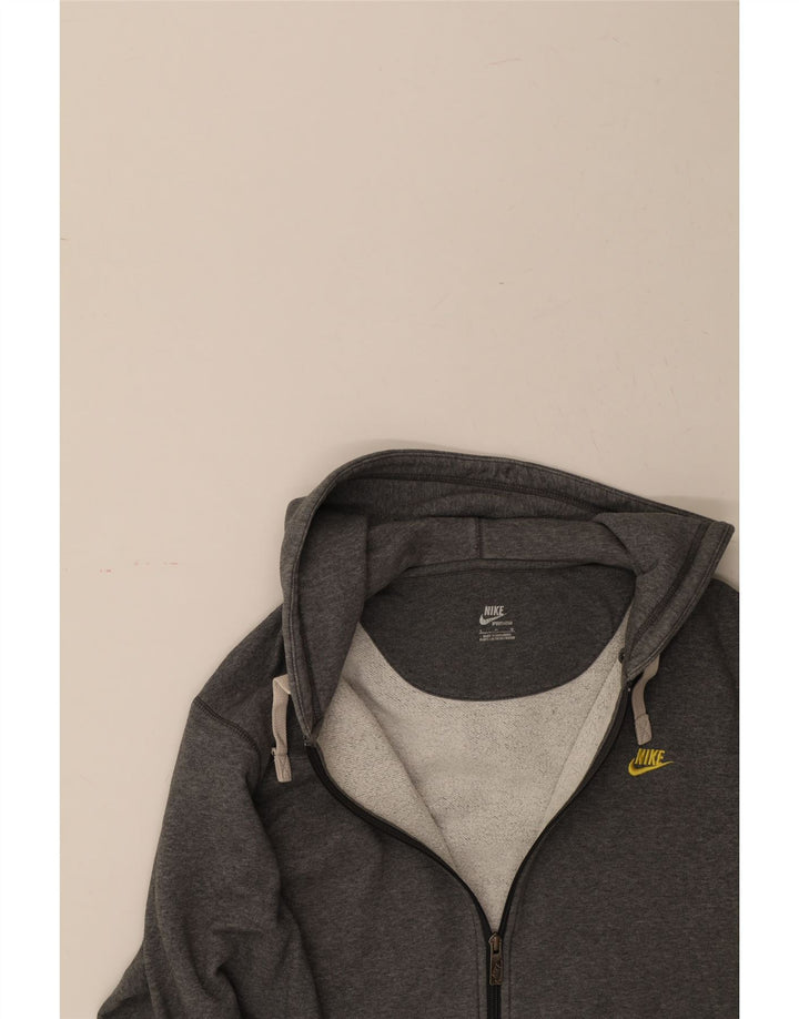 NIKE Mens Zip Hoodie Sweater Large Grey Cotton Vintage Nike and Second-Hand Nike from Messina Hembry 