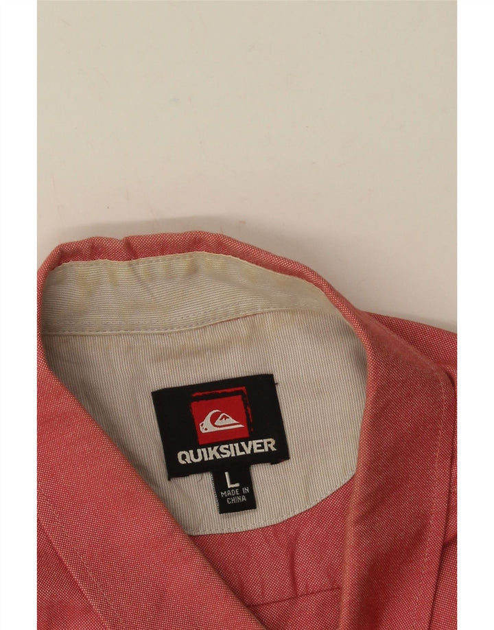 Quiksilver Kortærmet Herreskjorte Stor Rød Bomuld