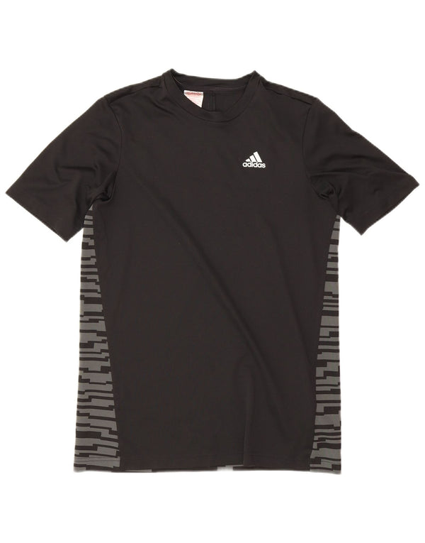 Adidas Boys Aeroready T-Shirt Top 15-16 år Sort Geometrisk Polyester
