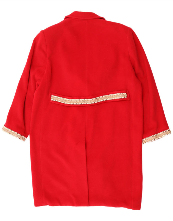 Laura Biagiotti Dame Oversized Dobbeltradet Frakke IT 50 XL Rød Uld