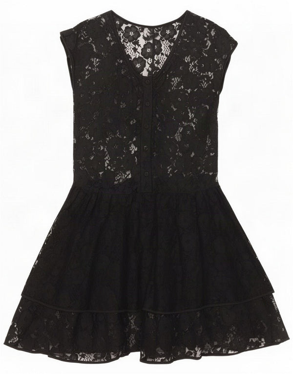 Vintage Kvinder Blonde Swing Kjole UK 10 Small Black Floral