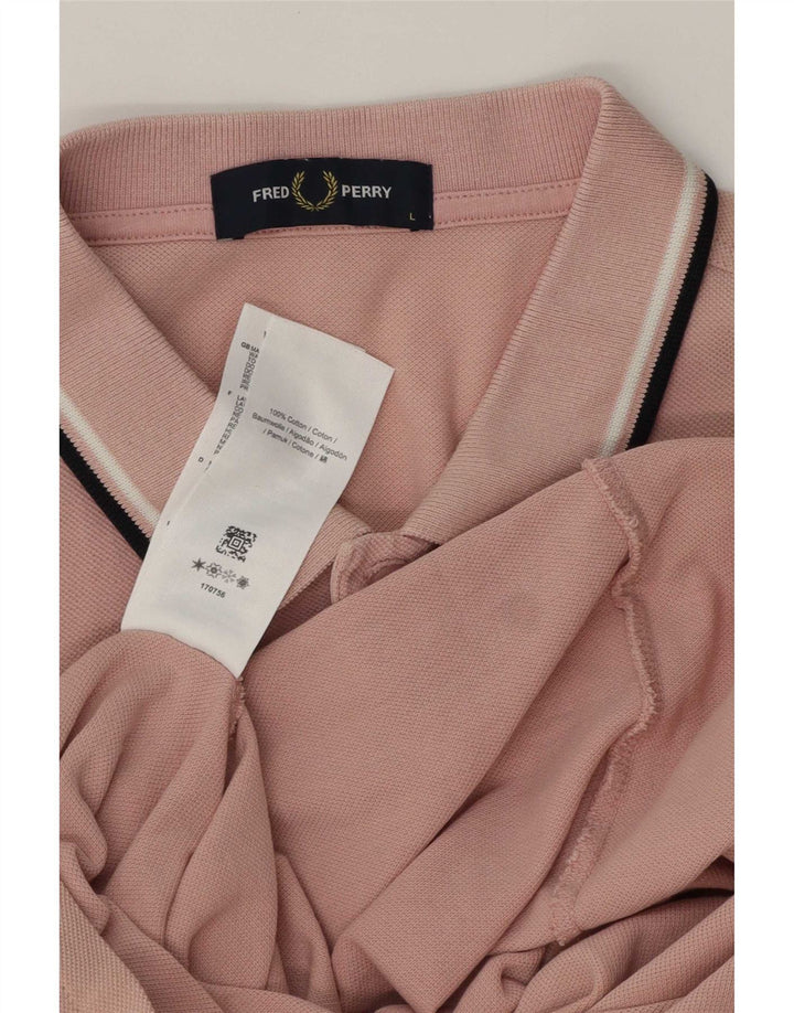 Fred Perry herre poloshirt stor pink stribet bomuld