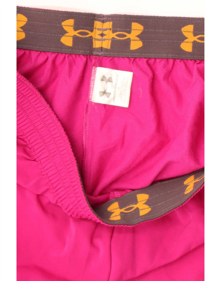 Under Armour Dame Sports Shorts UK 16 Large Pink Polyester