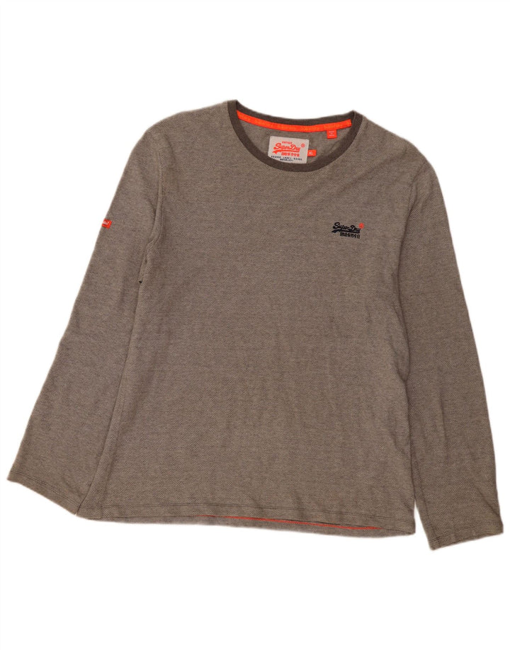 Superdry Herre Top Langærmet XL Grå Bomuld