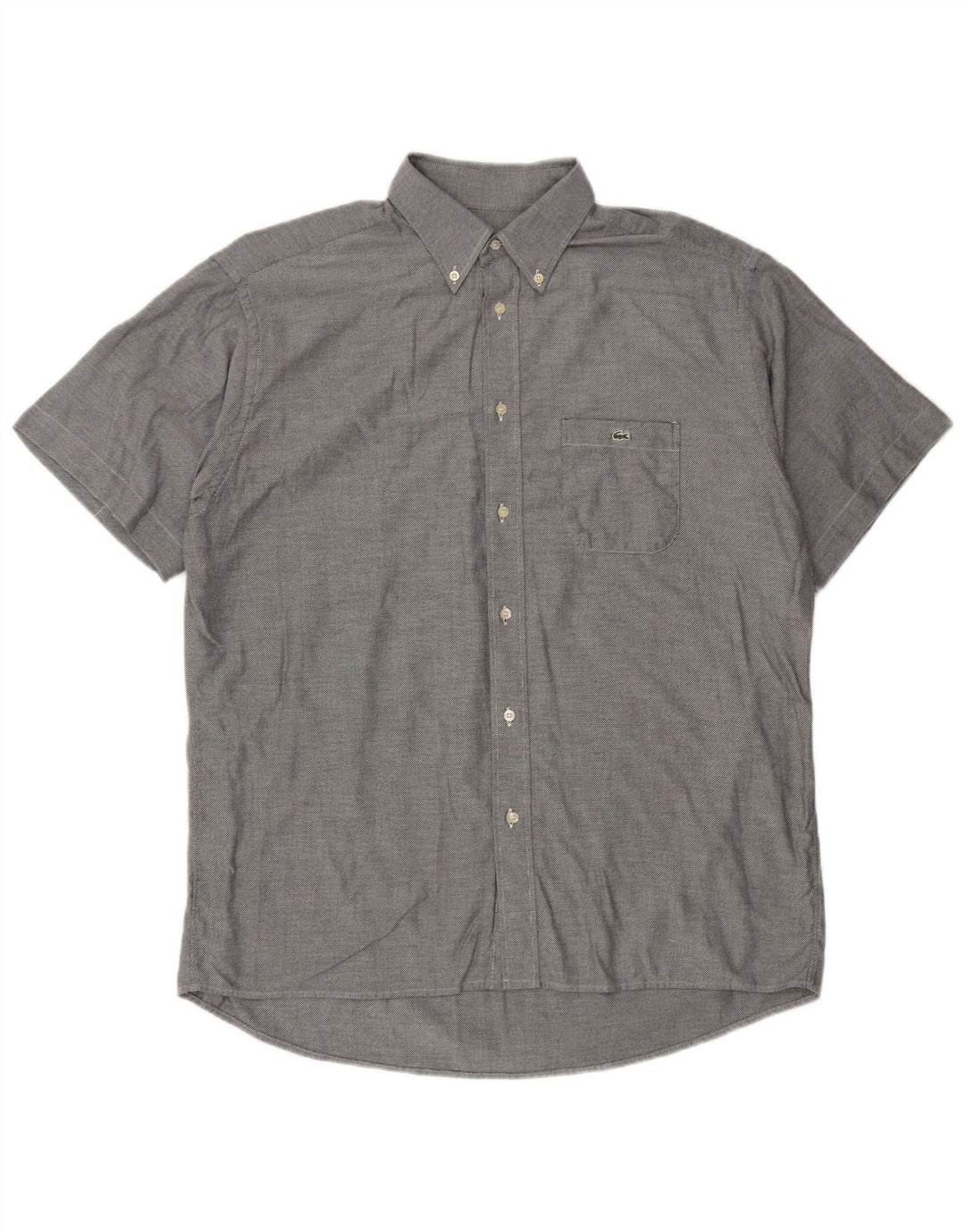 Lacoste Kortærmet Herreskjorte Størrelse 41 Large Grå Flecked