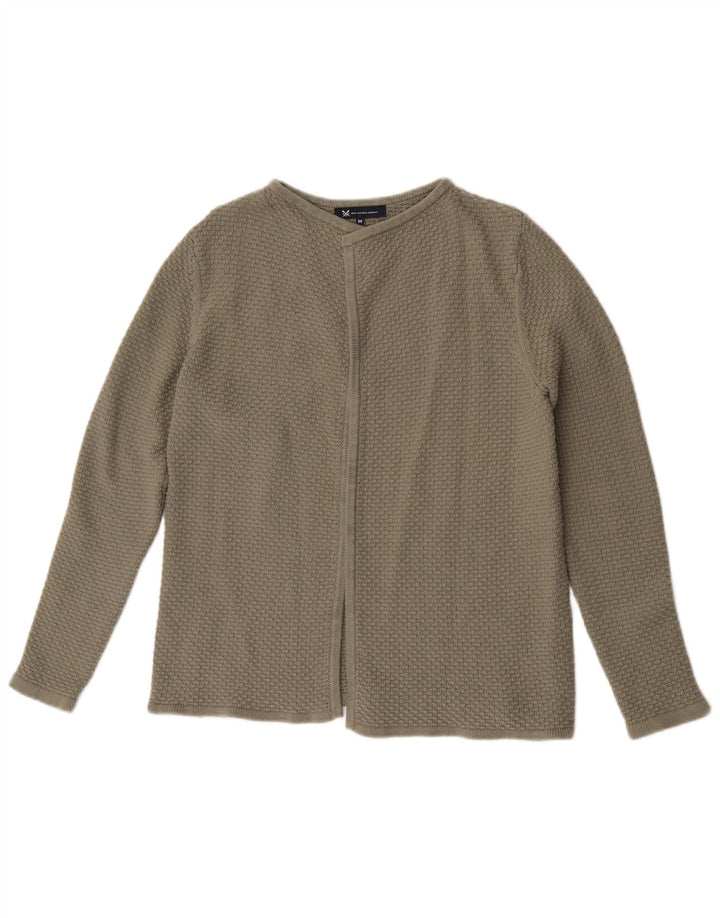 Crew Clothing Womens Open Cardigan Sweater UK 14 Medium Green Bomuld