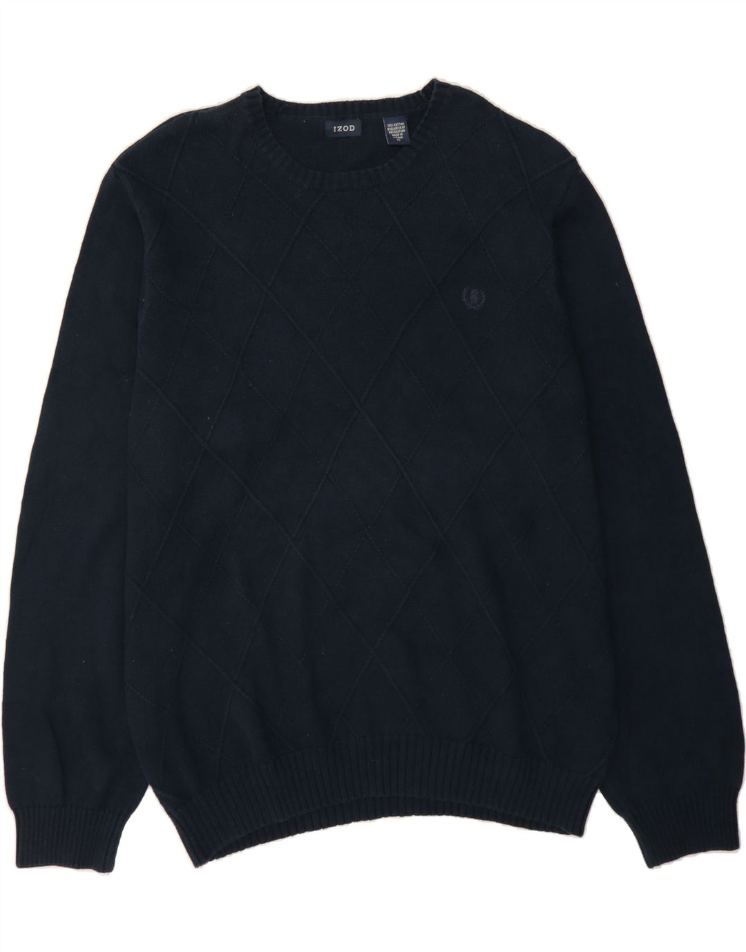 IZOD Mens Crew Neck Jumper Sweater XL Navy Blue Cotton Vintage Izod and Second-Hand Izod from Messina Hembry 