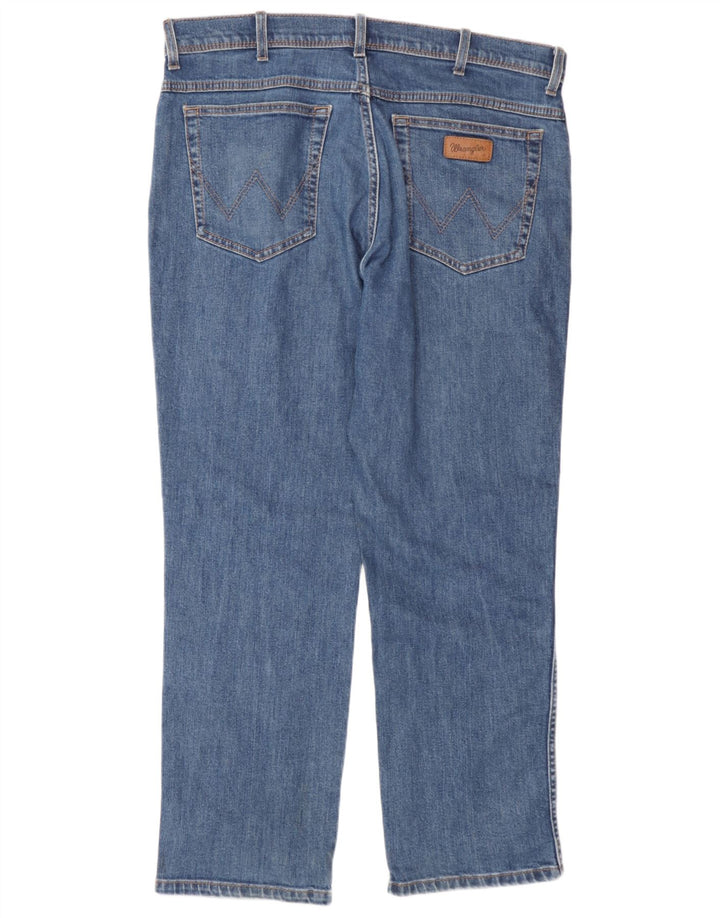 Wrangler Herre Regular Fit Straight Jeans W36 L30 Blå Bomuld
