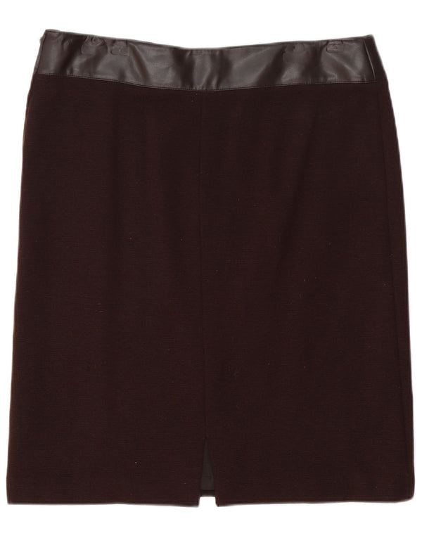 Luisa Spagnoli lige nederdel til kvinder IT 48 XL W36 Brun Virgin Wool