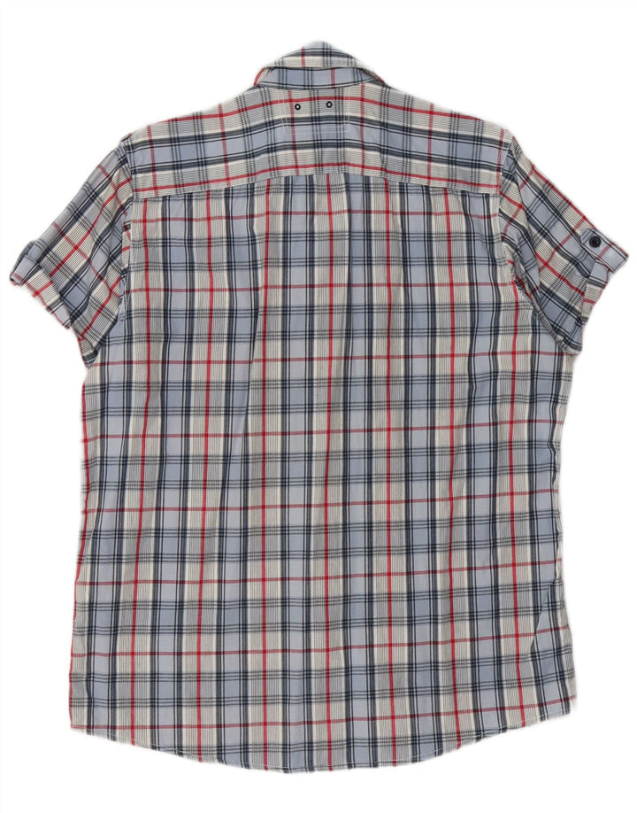 BRUGI Kortærmet Herreskjorte XL Blå Gingham Bomuld