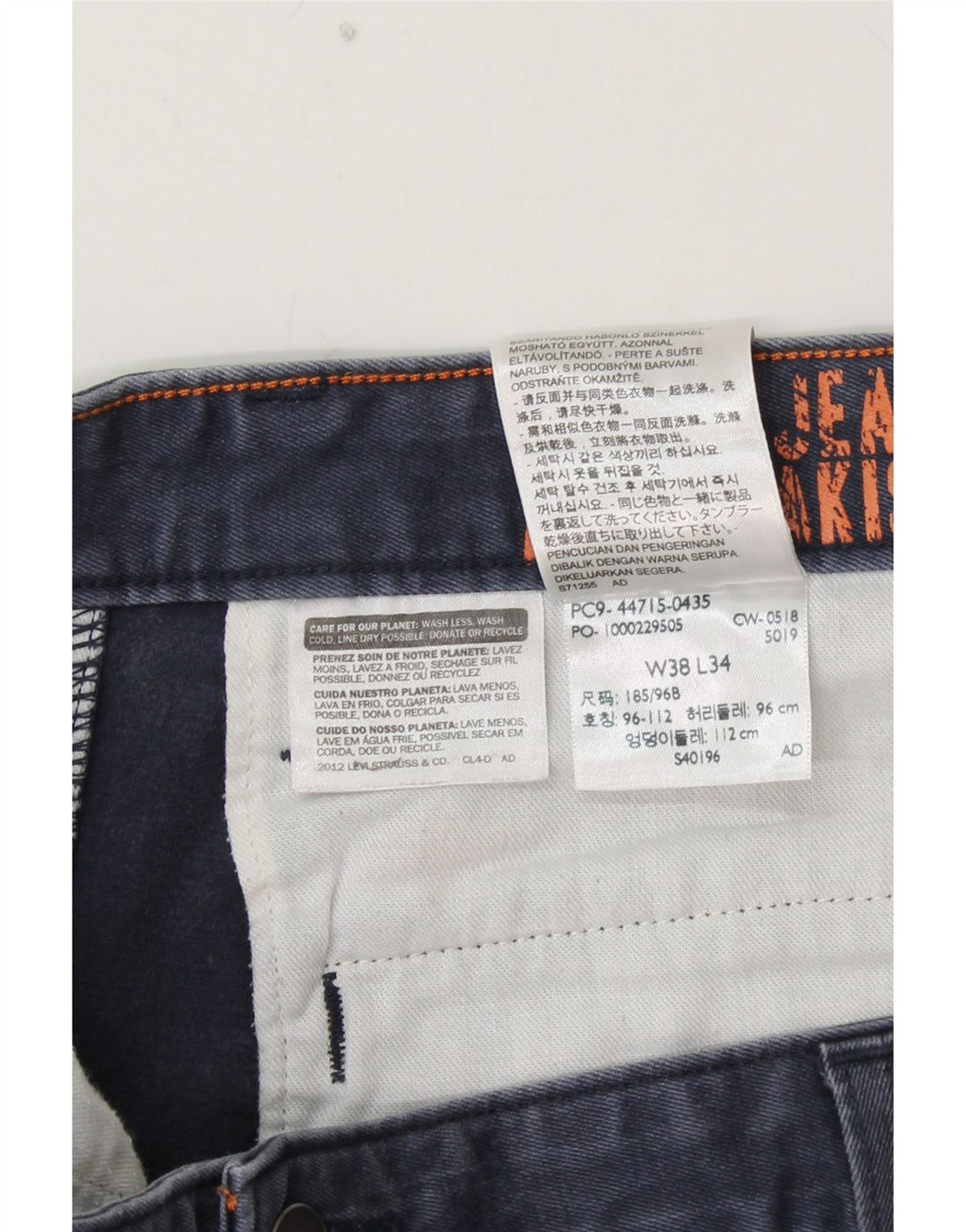 DOCKERS Straight Chino-bukser til mænd W38 L30 Marineblå bomuld