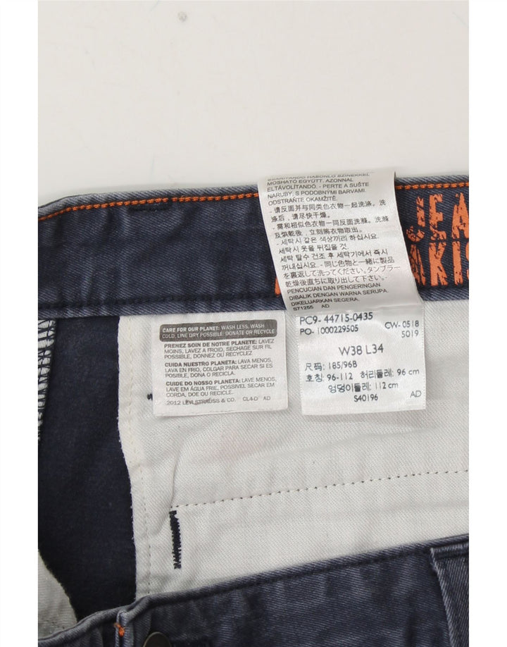 DOCKERS Straight Chino-bukser til mænd W38 L30 Marineblå bomuld