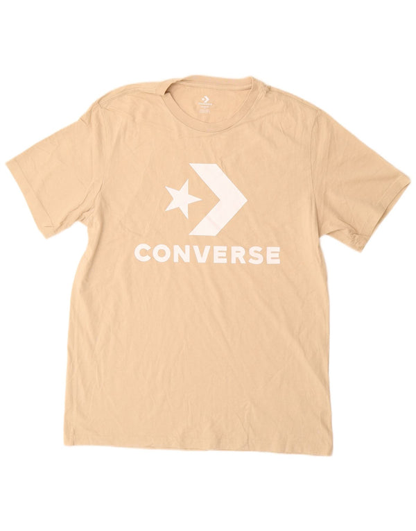 Converse grafisk t-shirt til mænd mellem medium beige bomuld