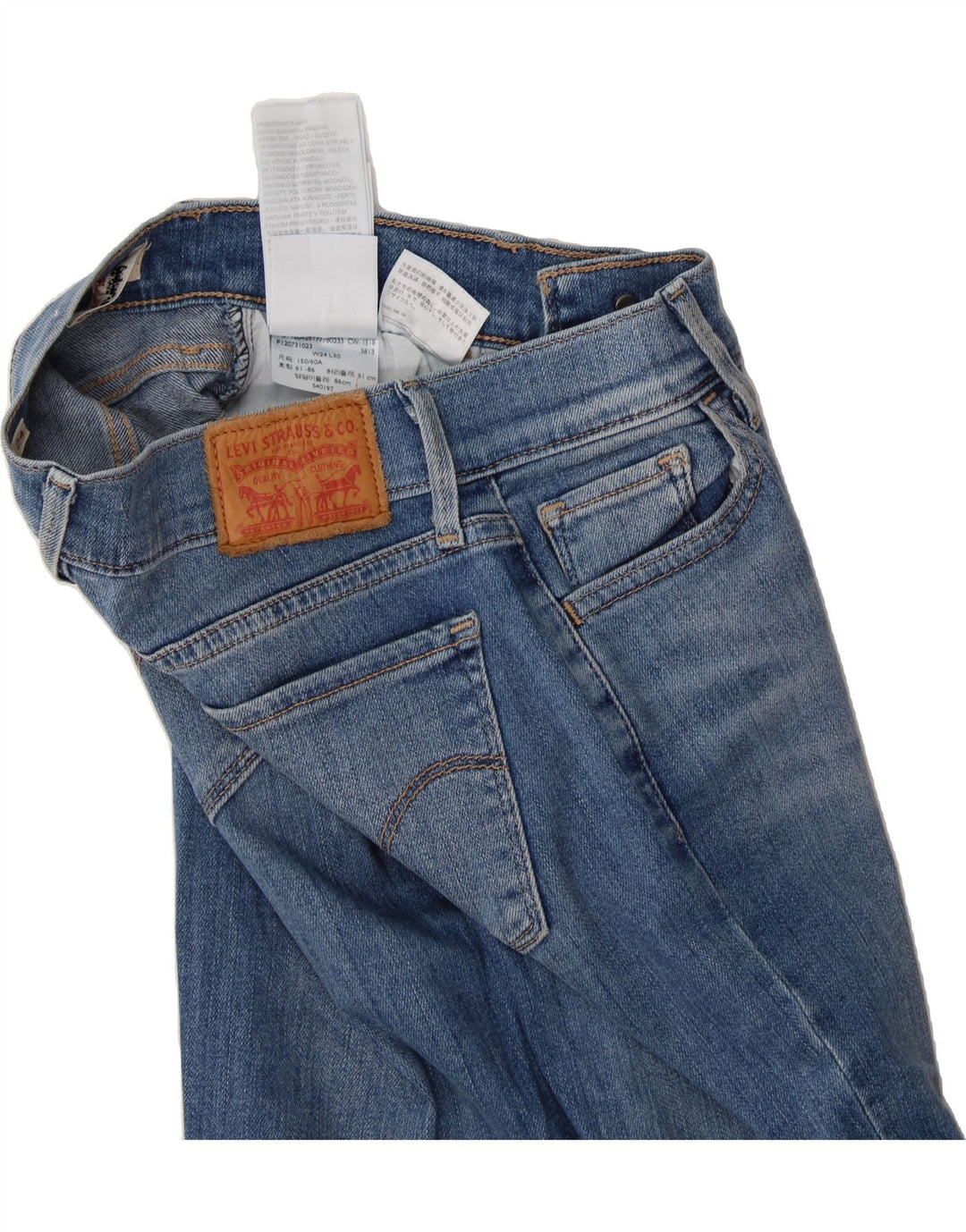 LEVI'S Womens Super Skinny Jeans W24 L28  Blue Cotton Vintage Levi's and Second-Hand Levi's from Messina Hembry 