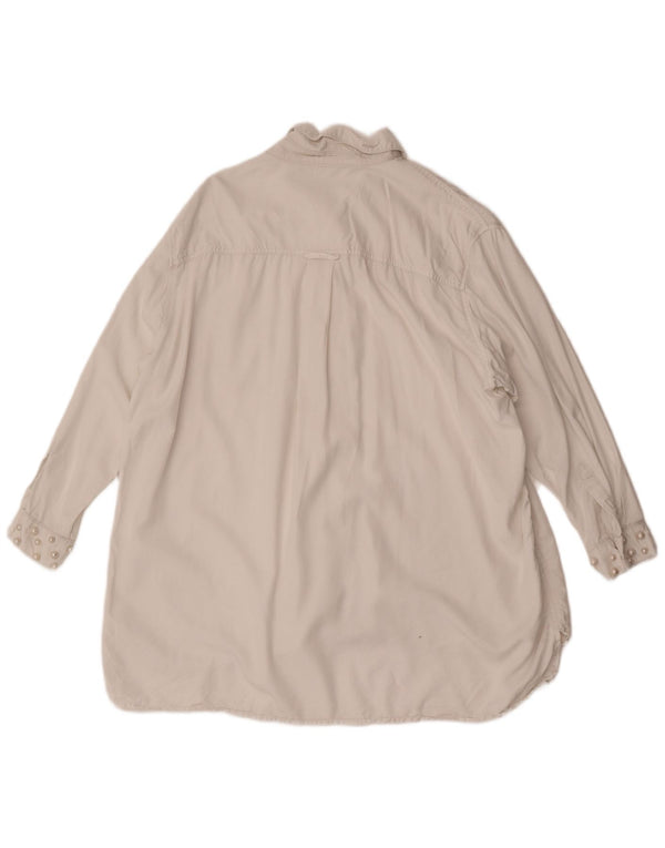 Zara Kvinders Oversized Skjortekjole UK 16 Large White