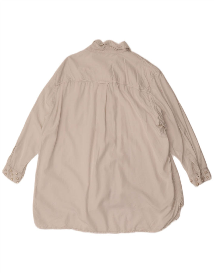 Zara Kvinders Oversized Skjortekjole UK 16 Large White