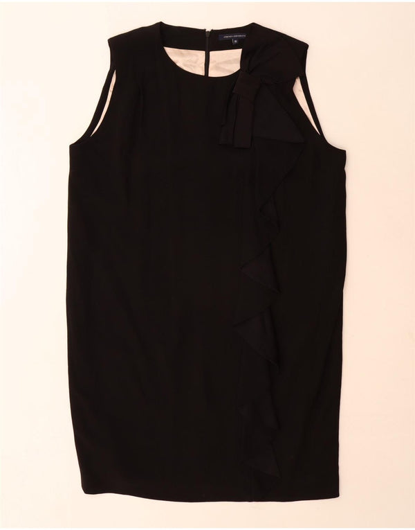 French Connection Dame Ærmeløs Shift Dress UK 16 Large Black Viscose