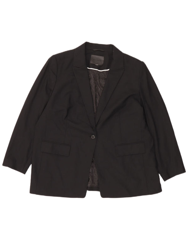 Marks & Spencer Womens Autograph 1 Button Blazer Jacket UK 18 XL Black