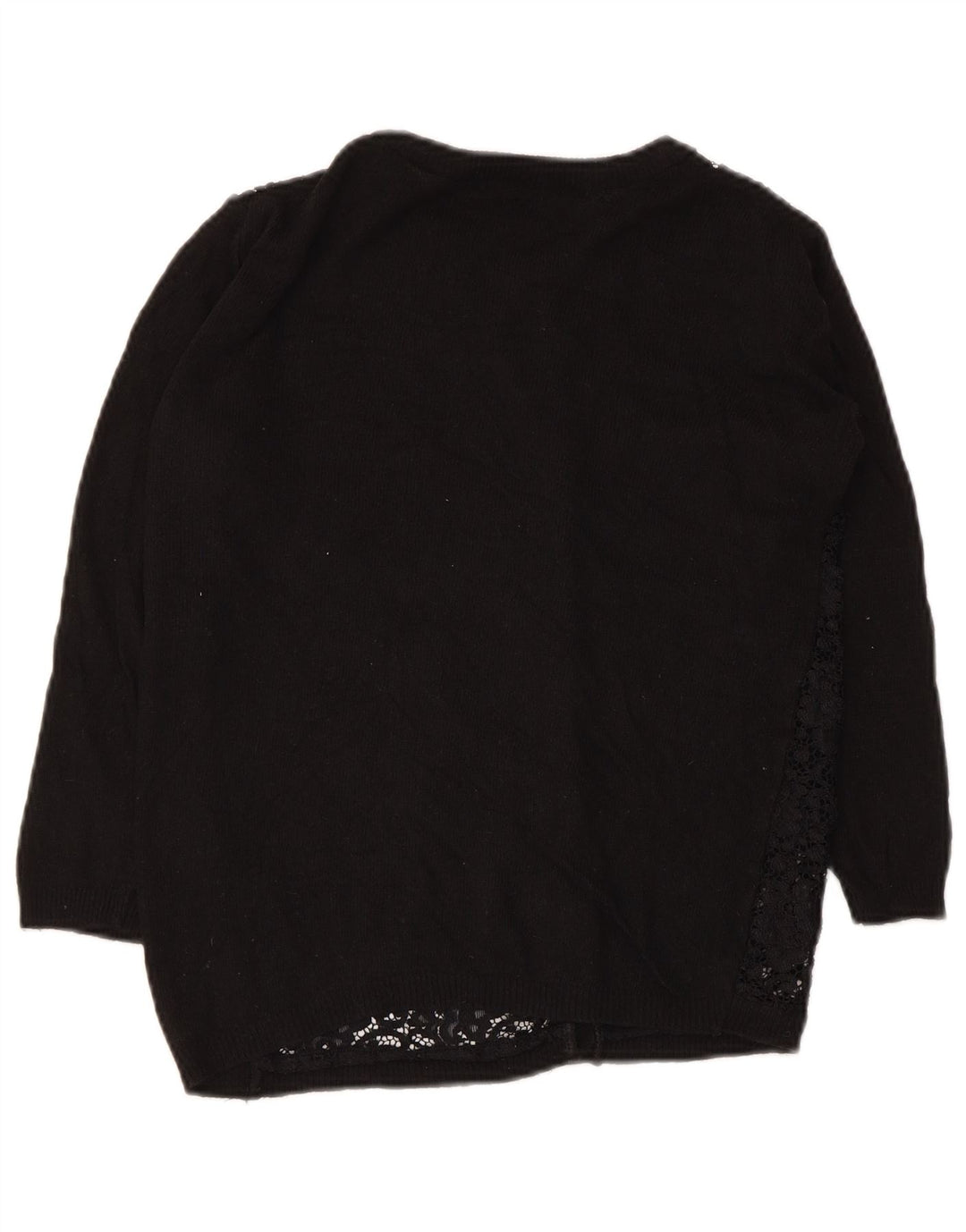 Zara Dame Cardigan Sweater UK 10 Small Black Floral