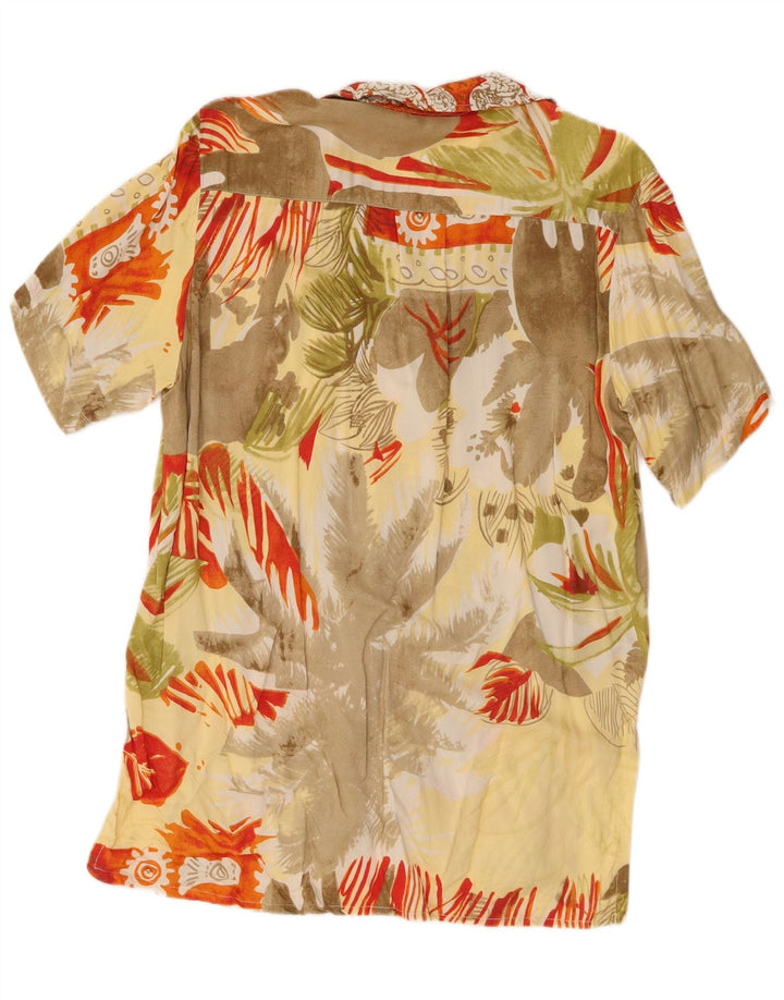 Vintage kvinders abstrakt mønster skjorte bluse UK 16 Large Multicolor