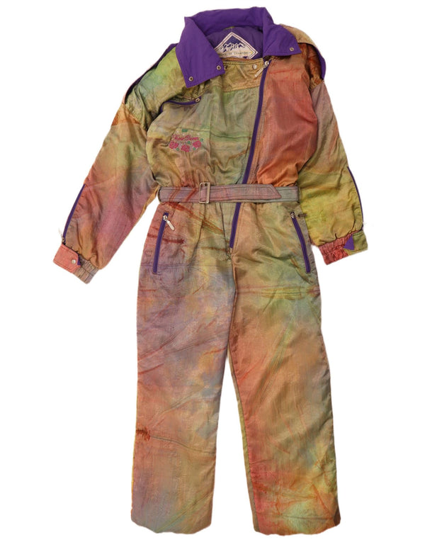 Vintage oversize skijumpsuit til kvinder EU 42 Large Multicolor Tie Dye