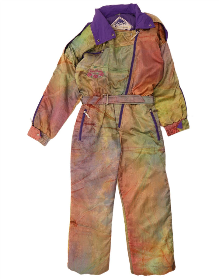 Vintage oversize skijumpsuit til kvinder EU 42 Large Multicolor Tie Dye